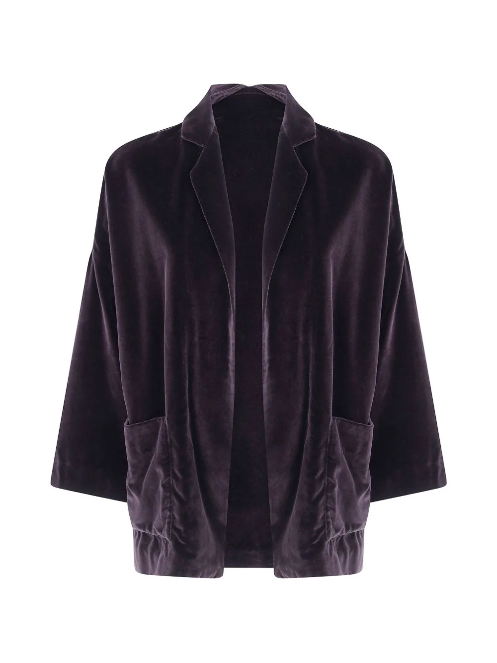 velvet-effect notch-lapel oversized jacket - 1