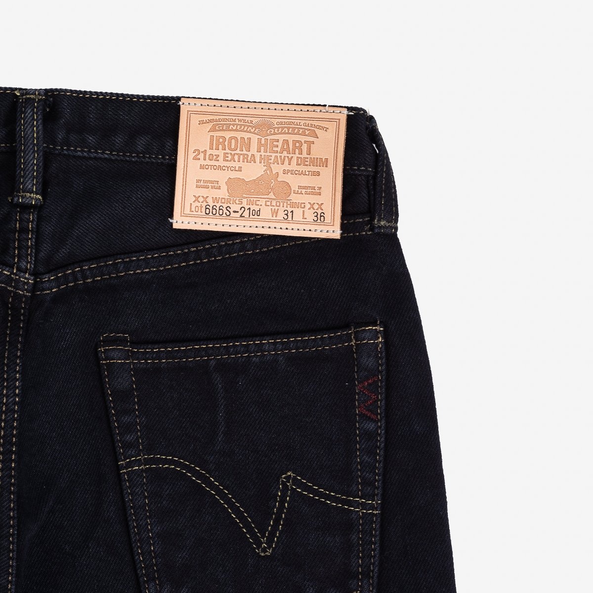 IH-666S-21od 21oz Selvedge Denim Slim Straight Cut Jeans - Indigo Overdyed Black - 7