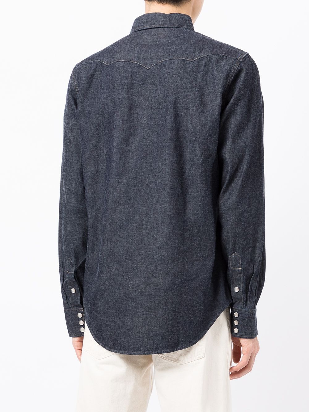 long-sleeve denim Western shirt - 4
