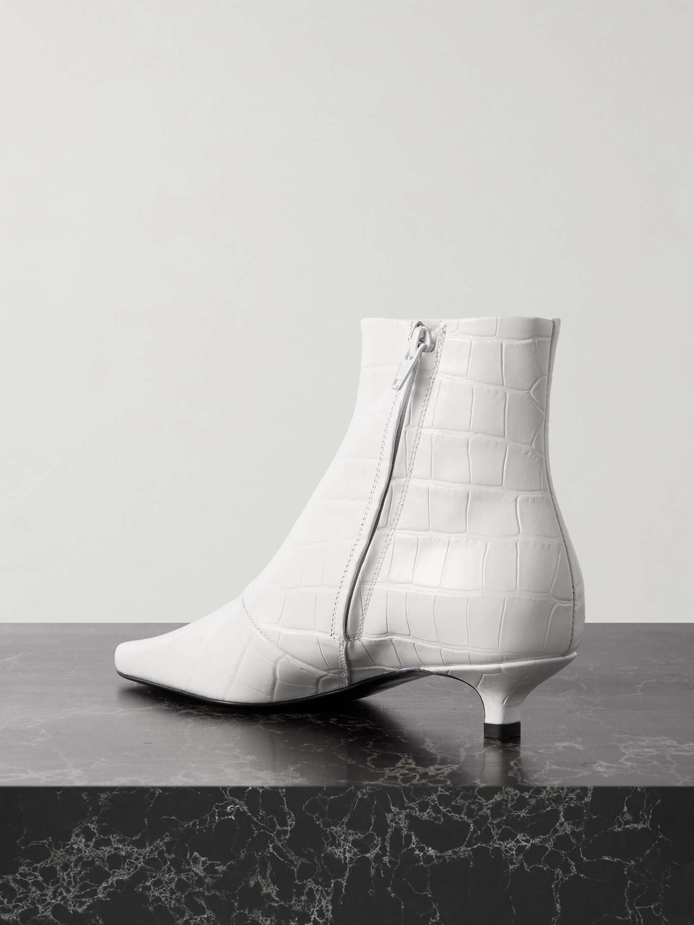 + NET SUSTAIN The Croco Slim croc-effect leather ankle boots - 3