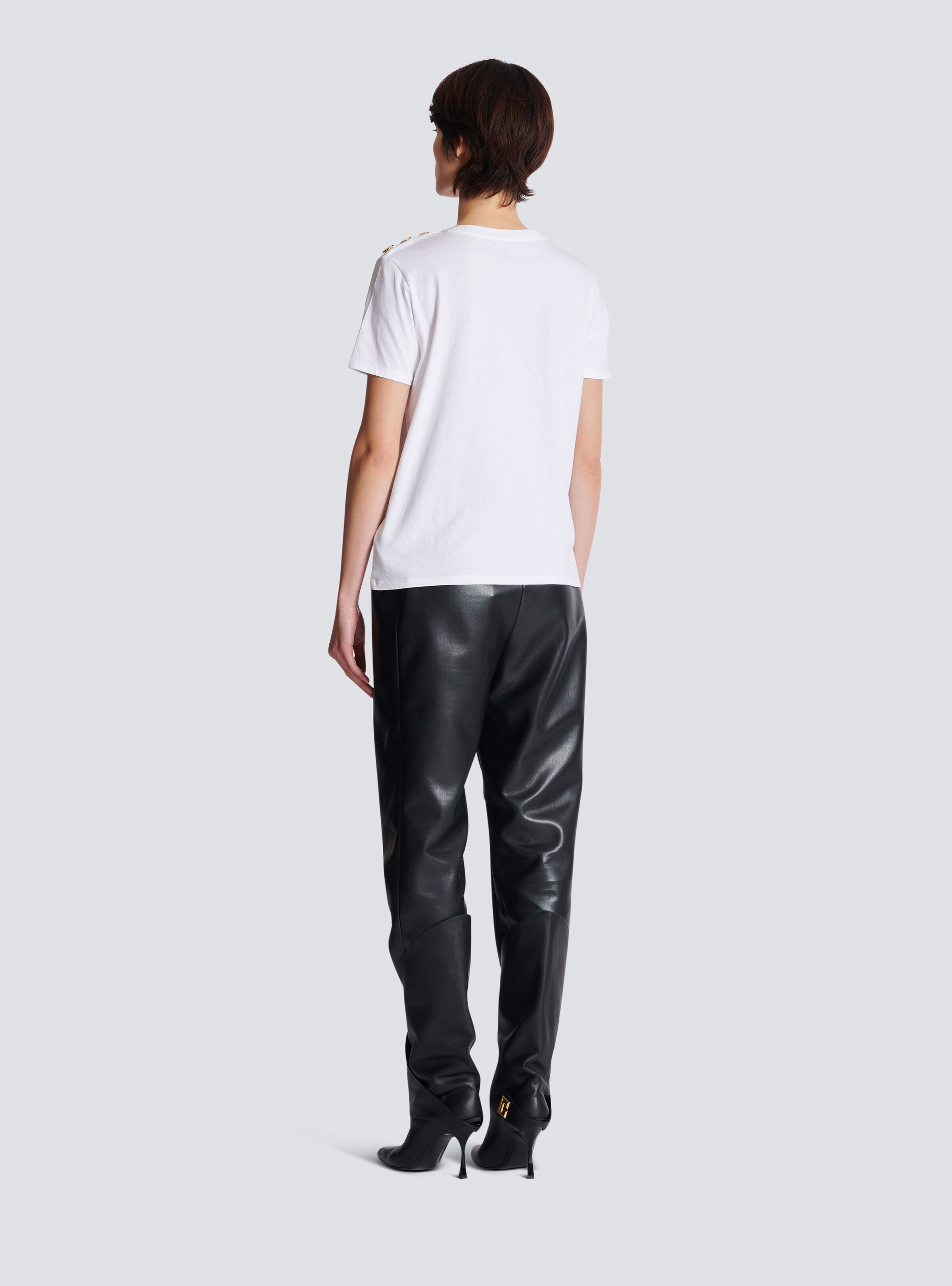 Eco-designed cotton T-shirt with Balmain logo print - 4