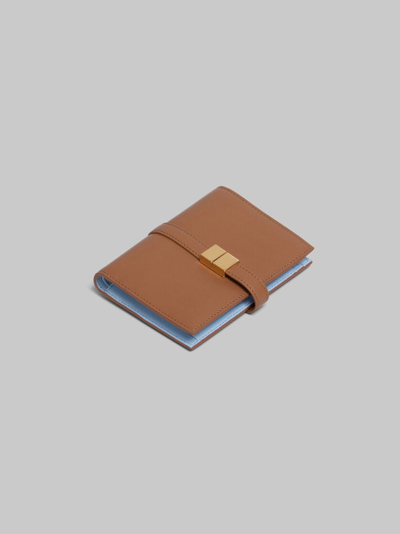 BROWN LEATHER BIFOLD PRISMA WALLET 5