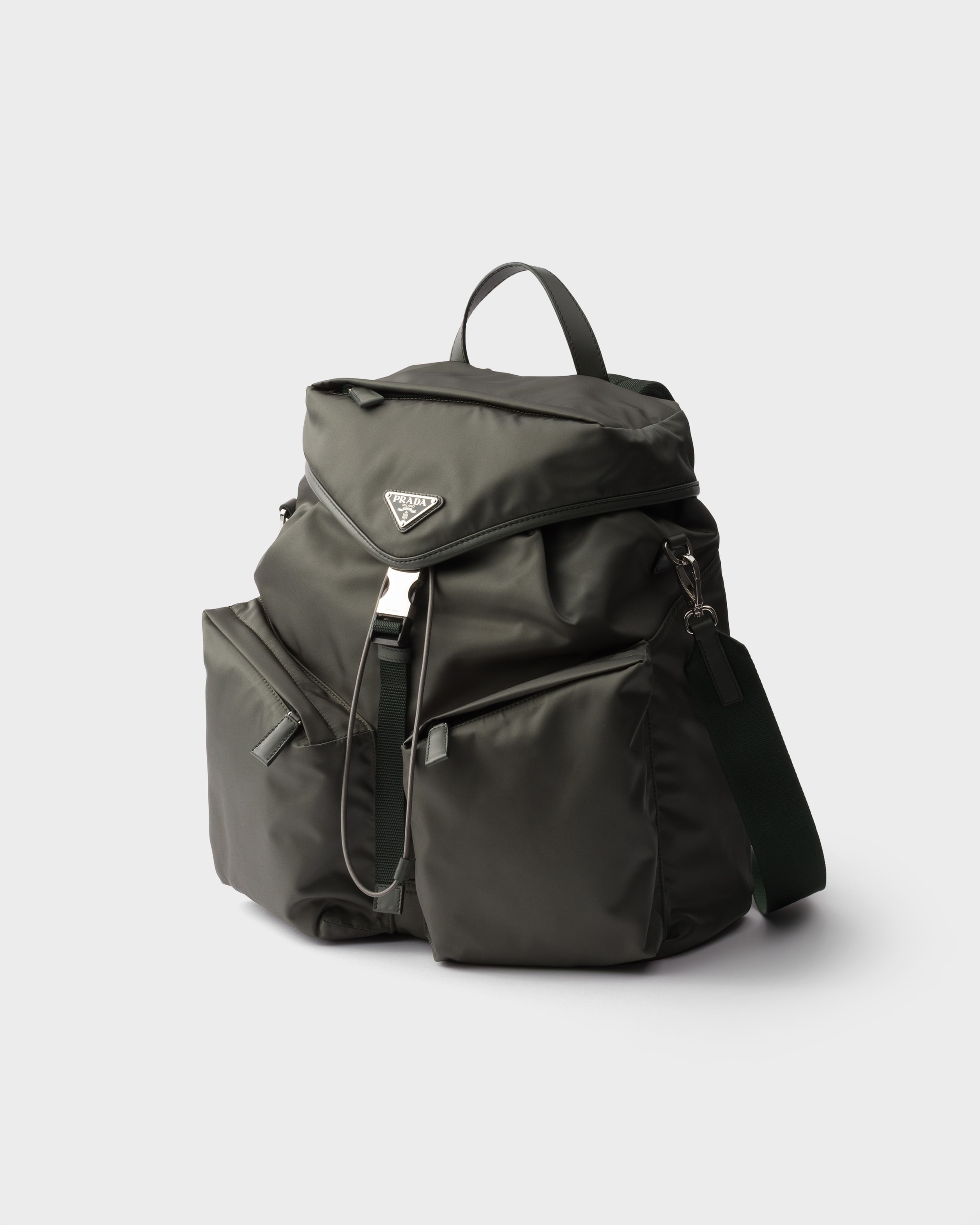 Re-Nylon and leather backpack - 3