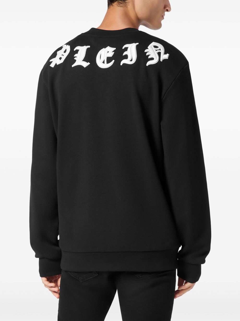 gothic-embroidered round neck sweatshirt - 4
