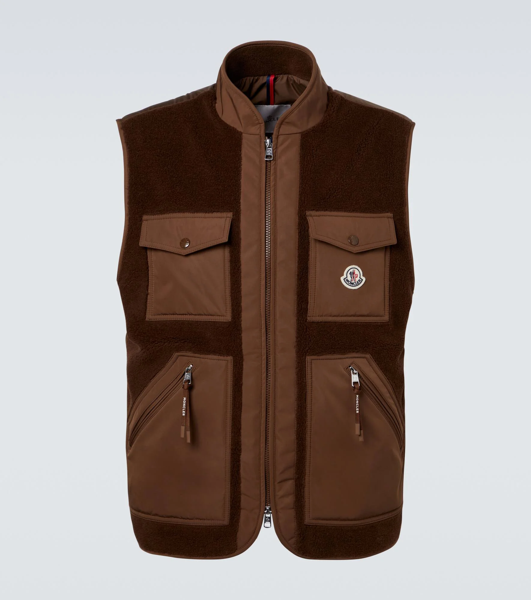 Karakai fleece-paneled down vest - 1