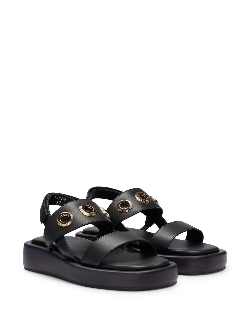 eyelet-embellishment leather sandals - 2