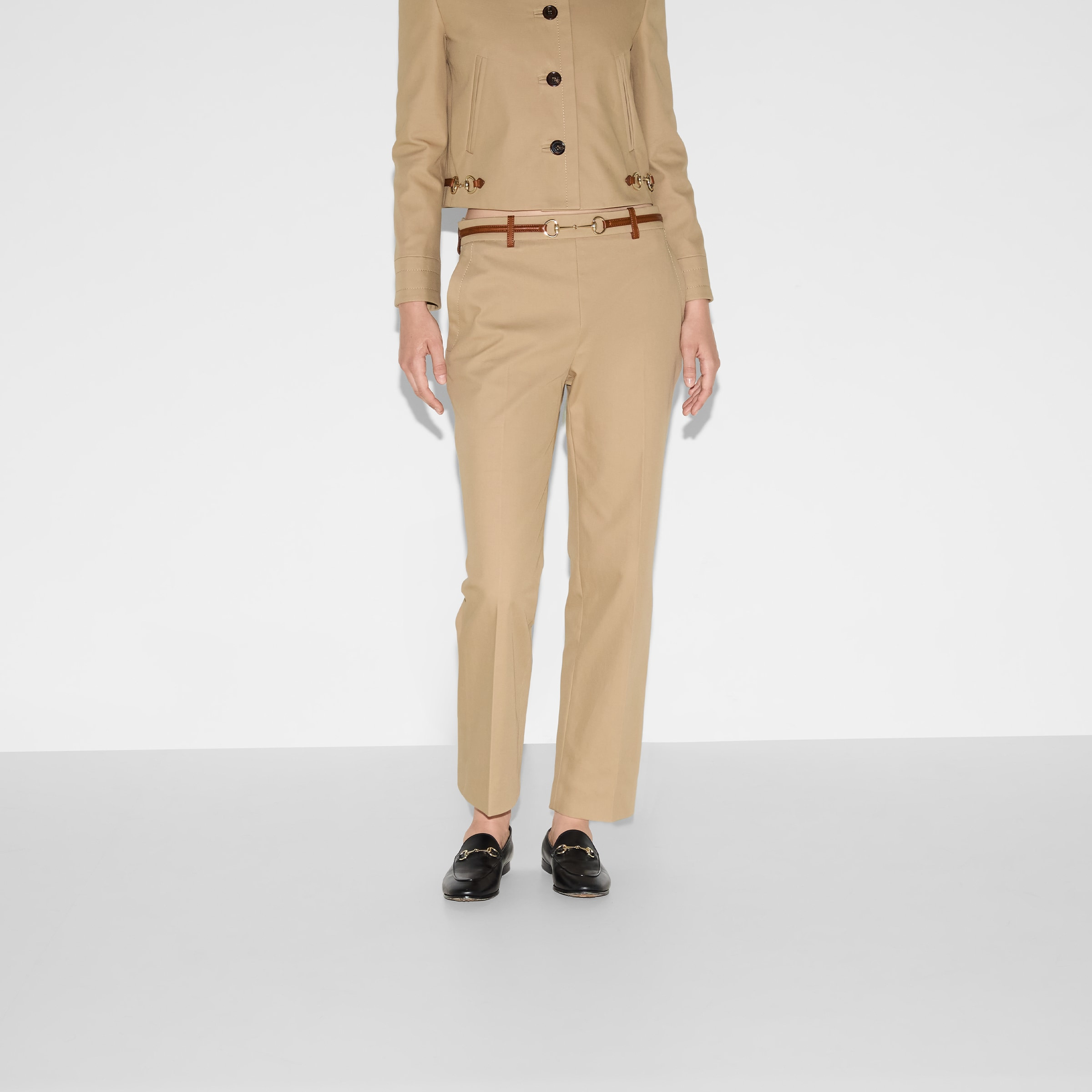 Cotton drill pants with Horsebit - 3
