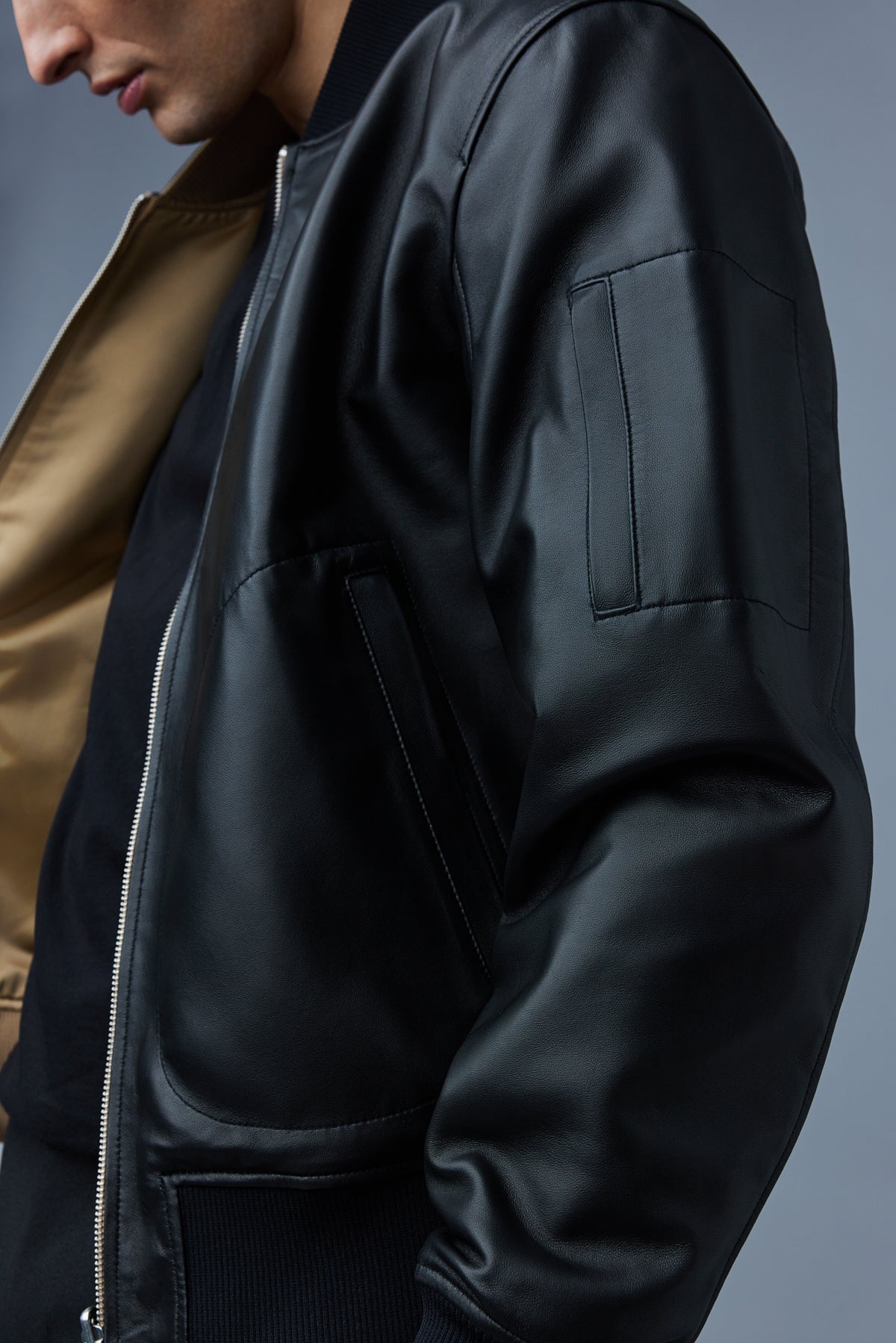 EASTON 2-in-1 lamb leather bomber jacket - 6