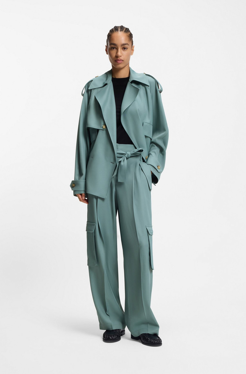 BOSS RELAXED-FIT TROUSERS IN DRAPEY TWILL outlook