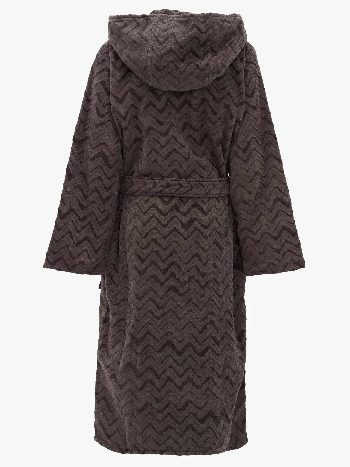 Rex zigzag hooded cotton-terry bathrobe - 5