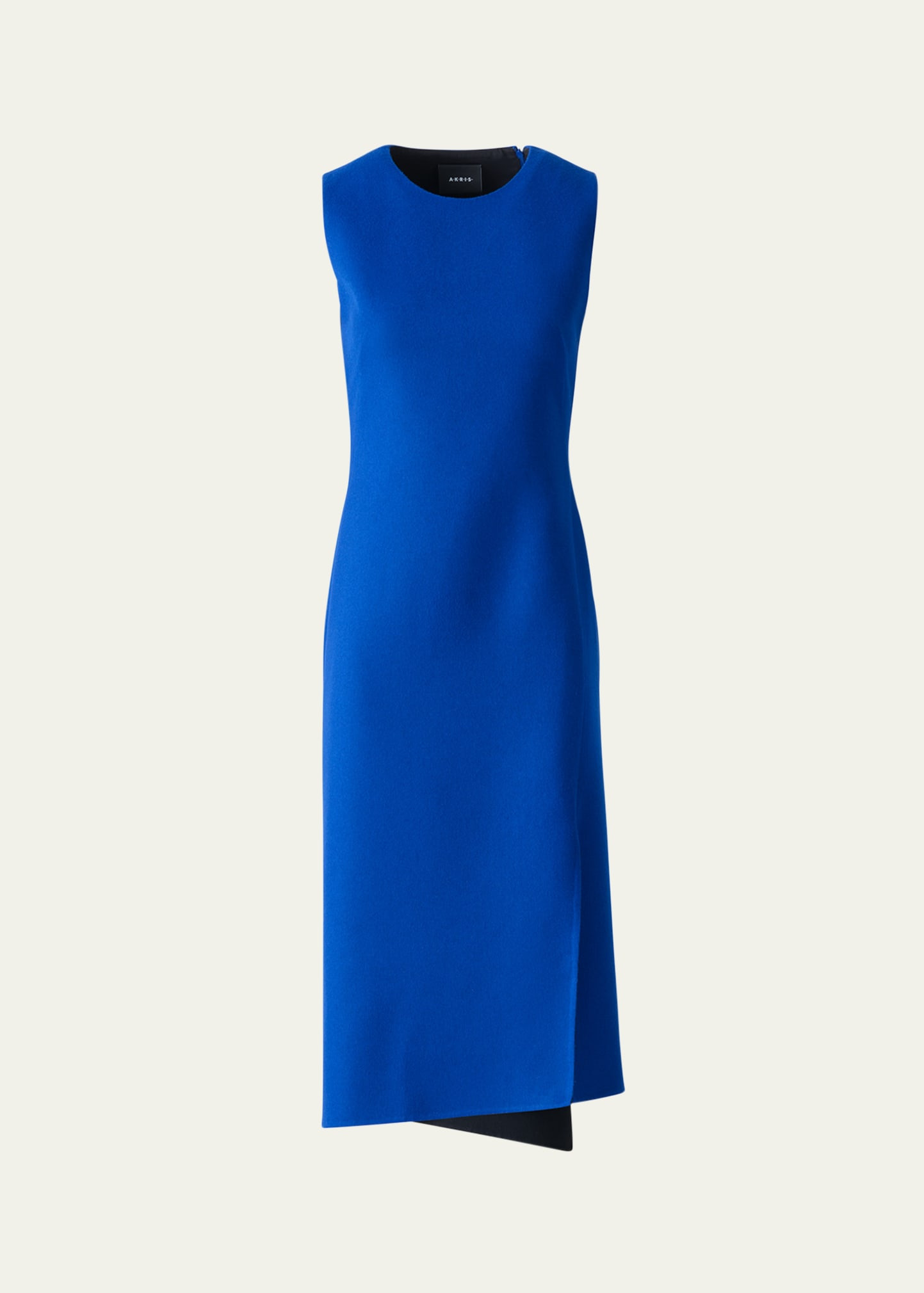 Trapezoid Panel Sleeveless Midi Dress - 1