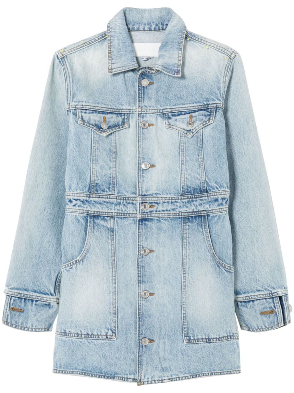 Trucker spread-collar organic cotton denim dress - 1