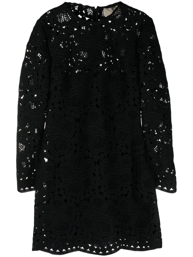 floral-macramÃ© weaved minidress 1