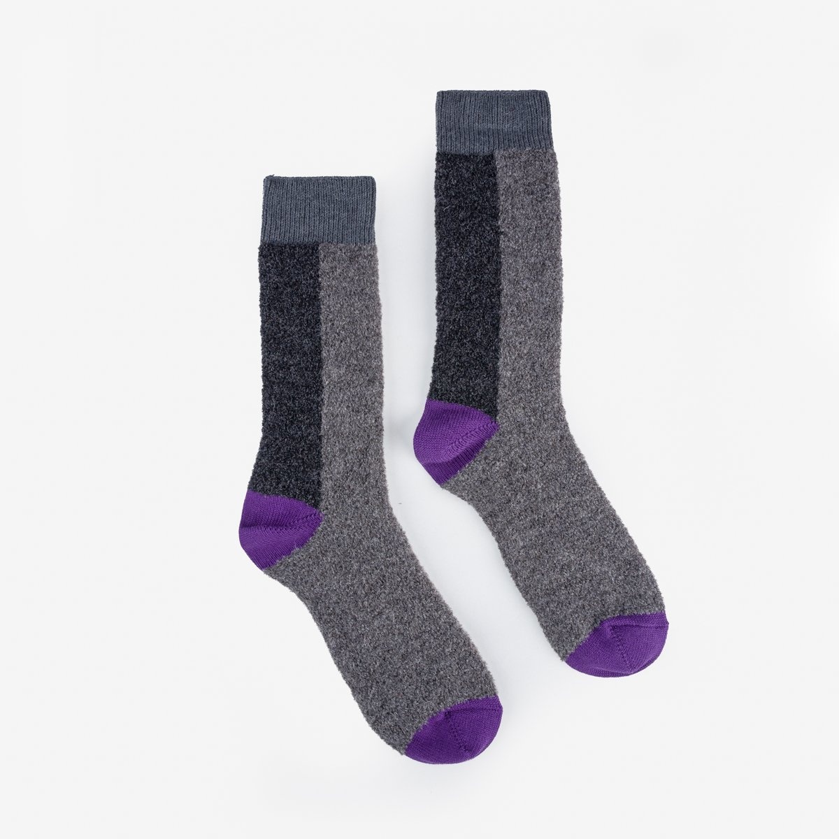 DEC-BOU-PUR Decka Boucle Alpaca Socks - Purple - 1