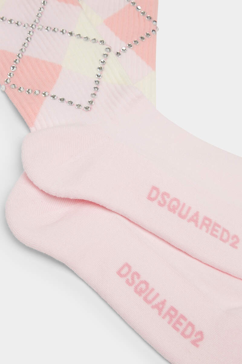 PREPPY HIGH SOCKS WITH RHINESTONES - 4