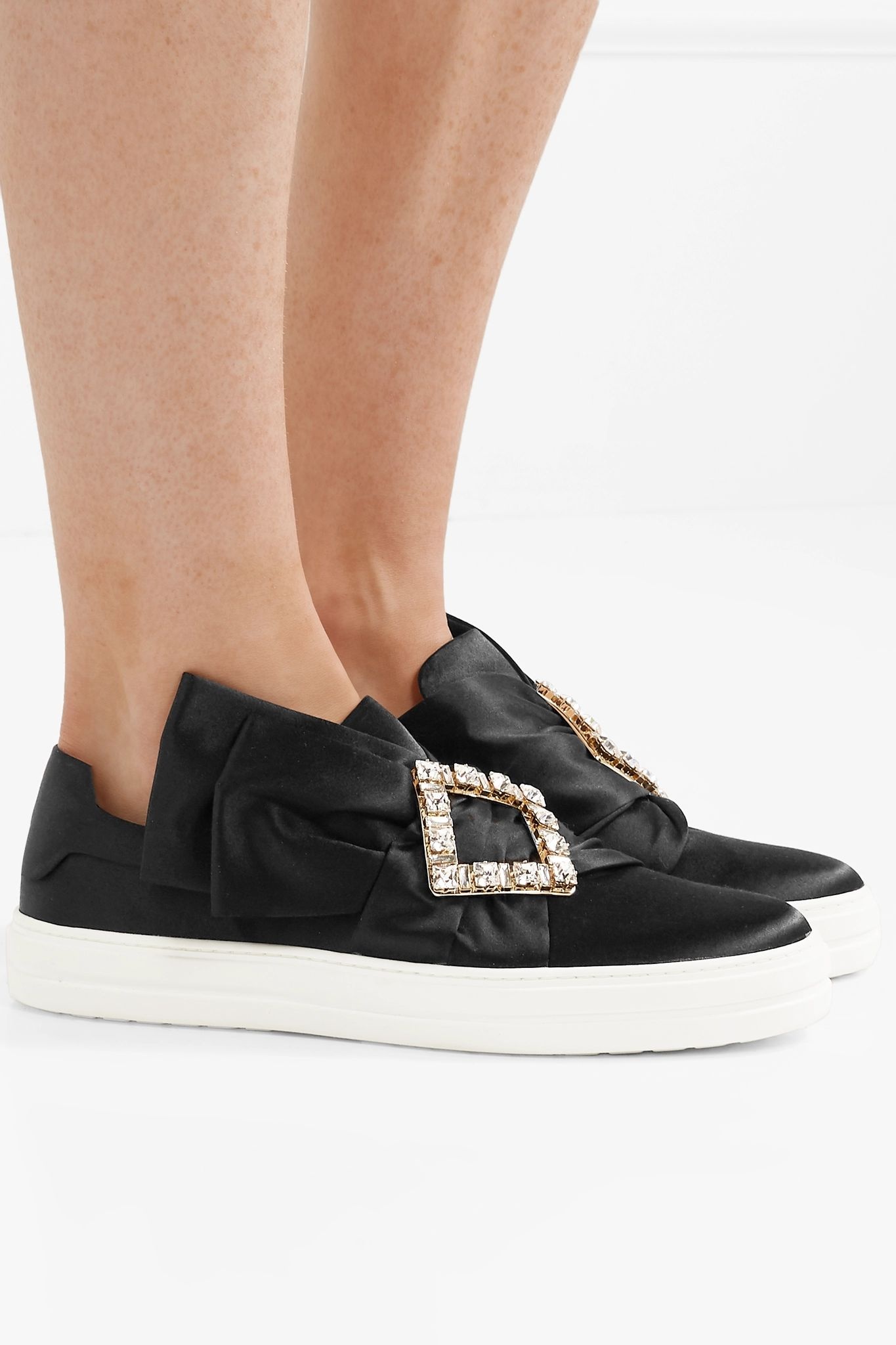 Sneaky Viv crystal-embellished satin slip-on sneakers - 2