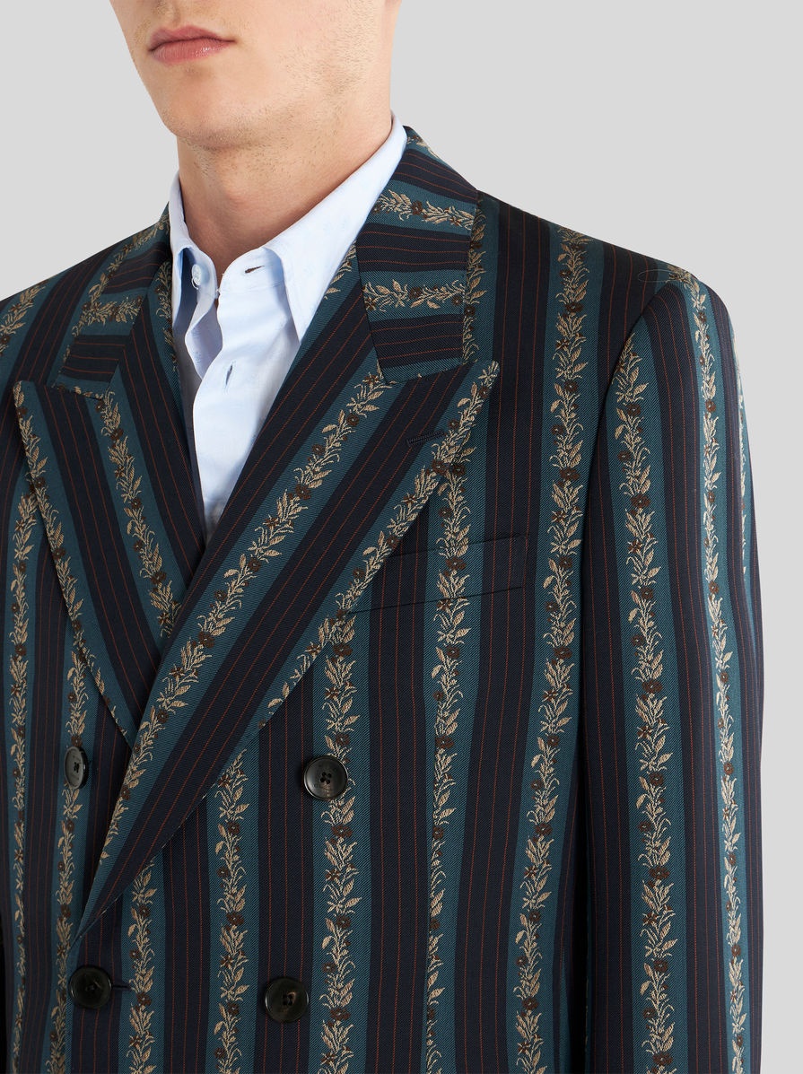 STRIPED DOUBLE-BREASTED JACQUARD JACKET - 2