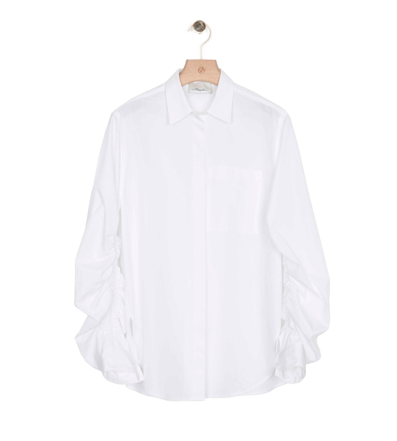 Long Sleeve Shirt with Gathered Sleeve - 1