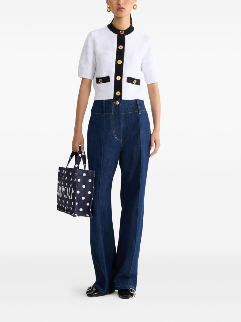 PATOU collarless textured top outlook