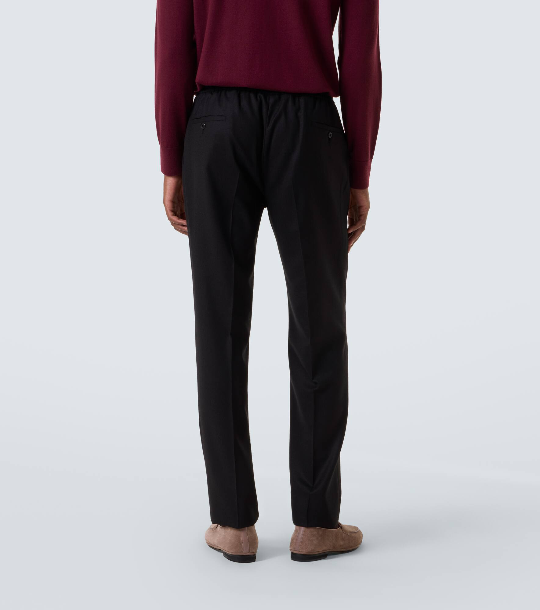 Virgin wool flannel tapered pants - 4