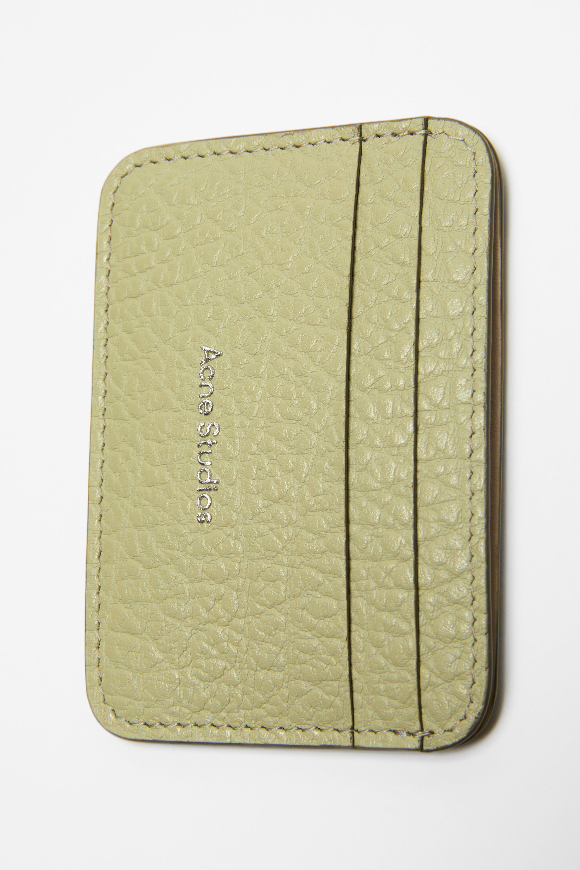 Leather card holder - Sage green/herb green - 6