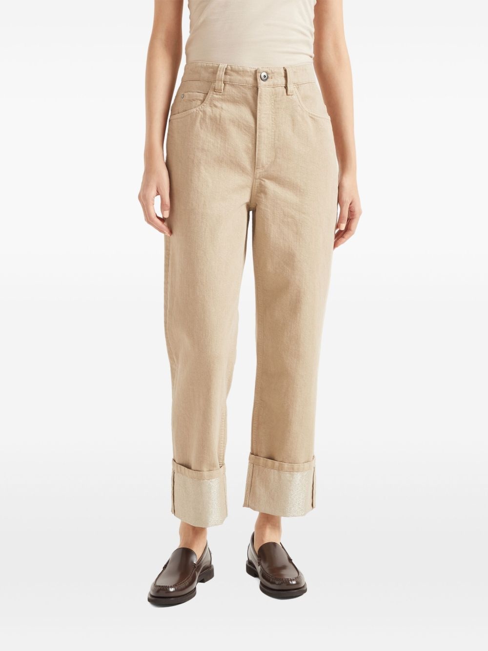 straight-leg cropped trousers - 3