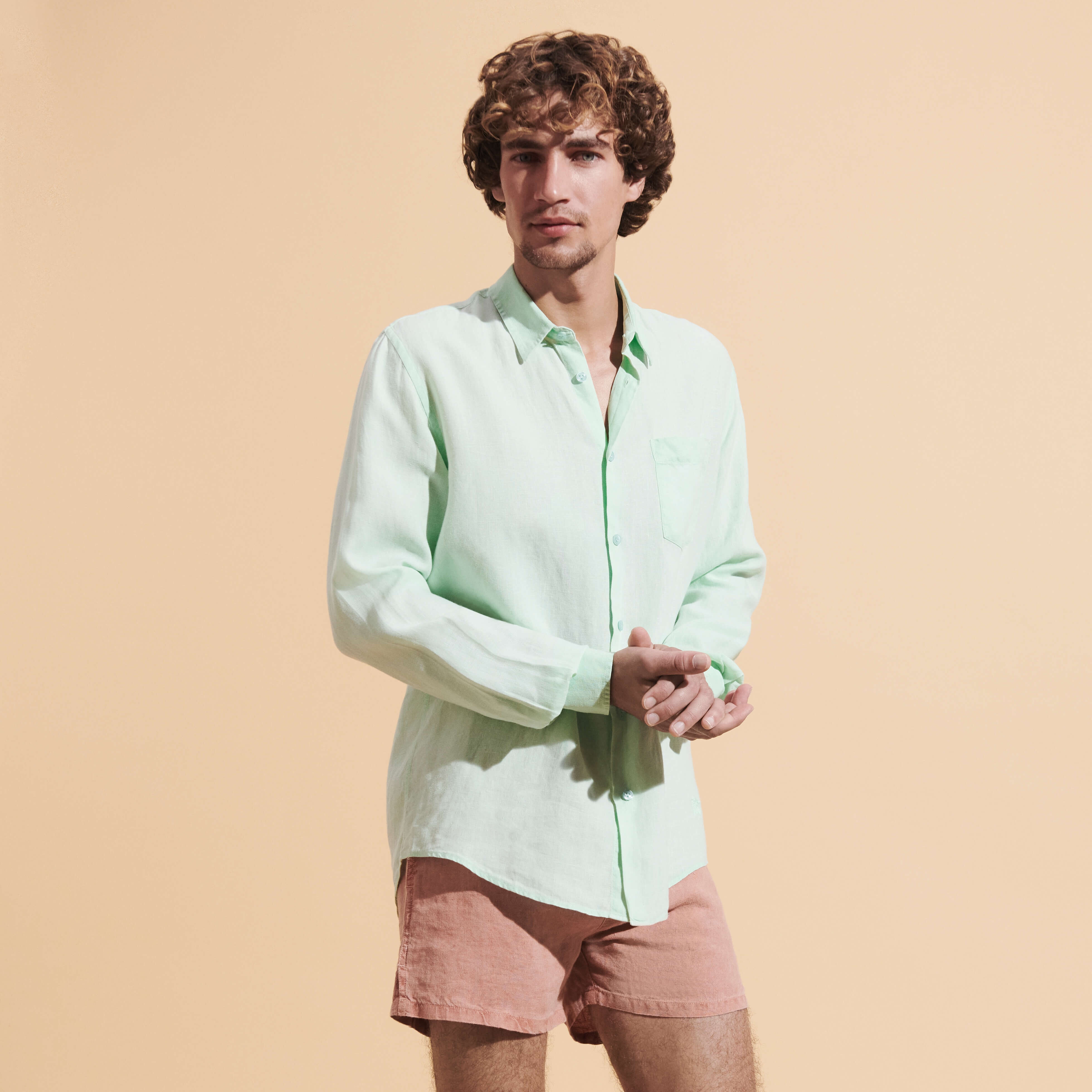 Men Linen Shirt Mineral Dye - 3