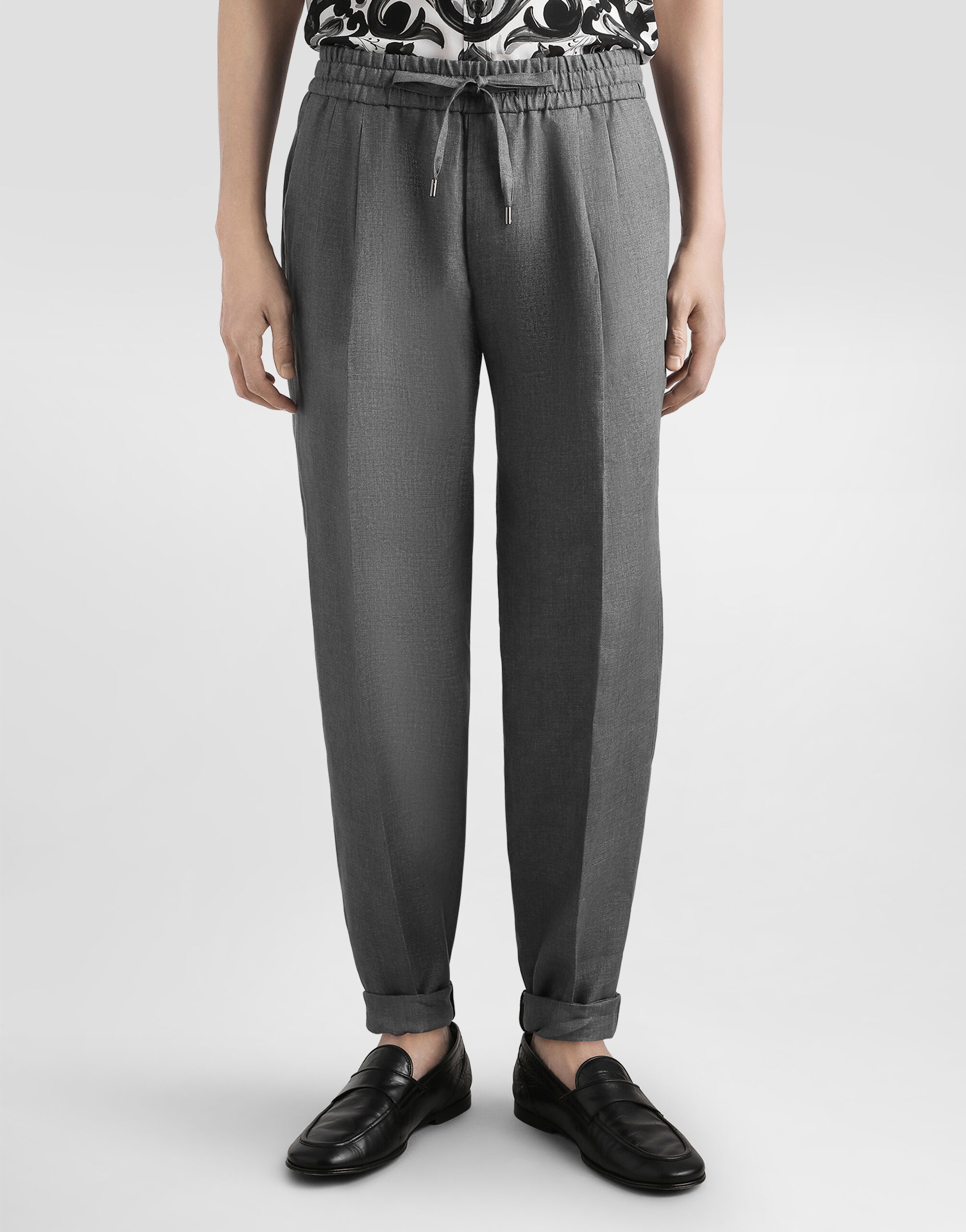 Washed linen canvas jogging trousers - 4