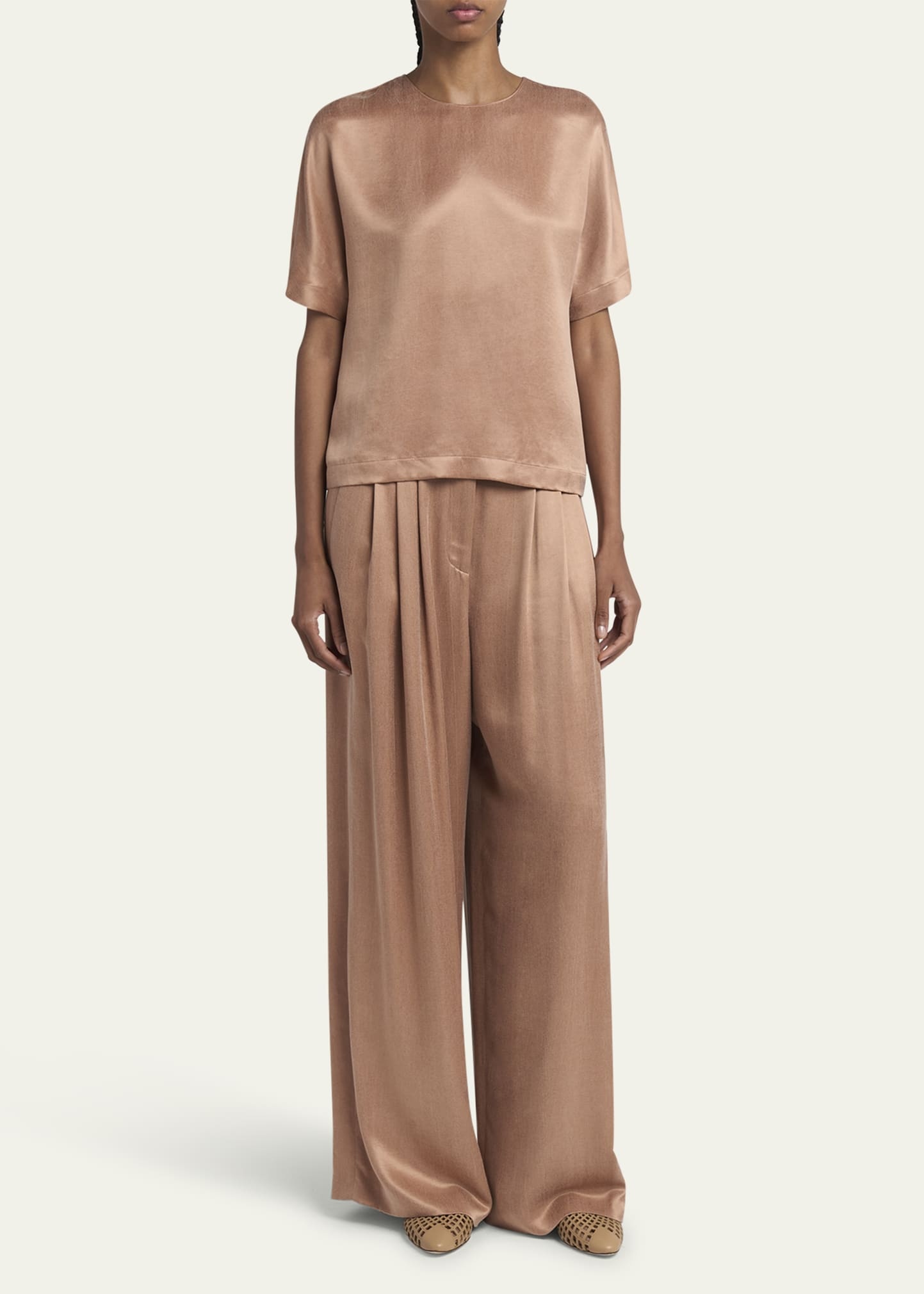 Short Sleeve Viscose-Blend Top - 2