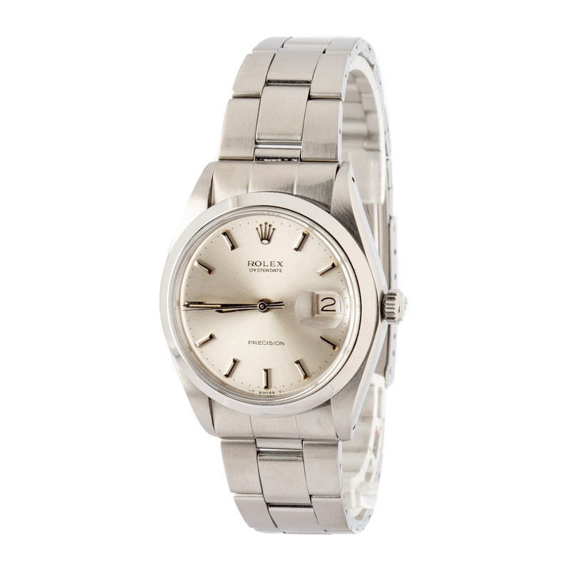 Rolex OysterDate Ref 6694 Silver Dial - 2