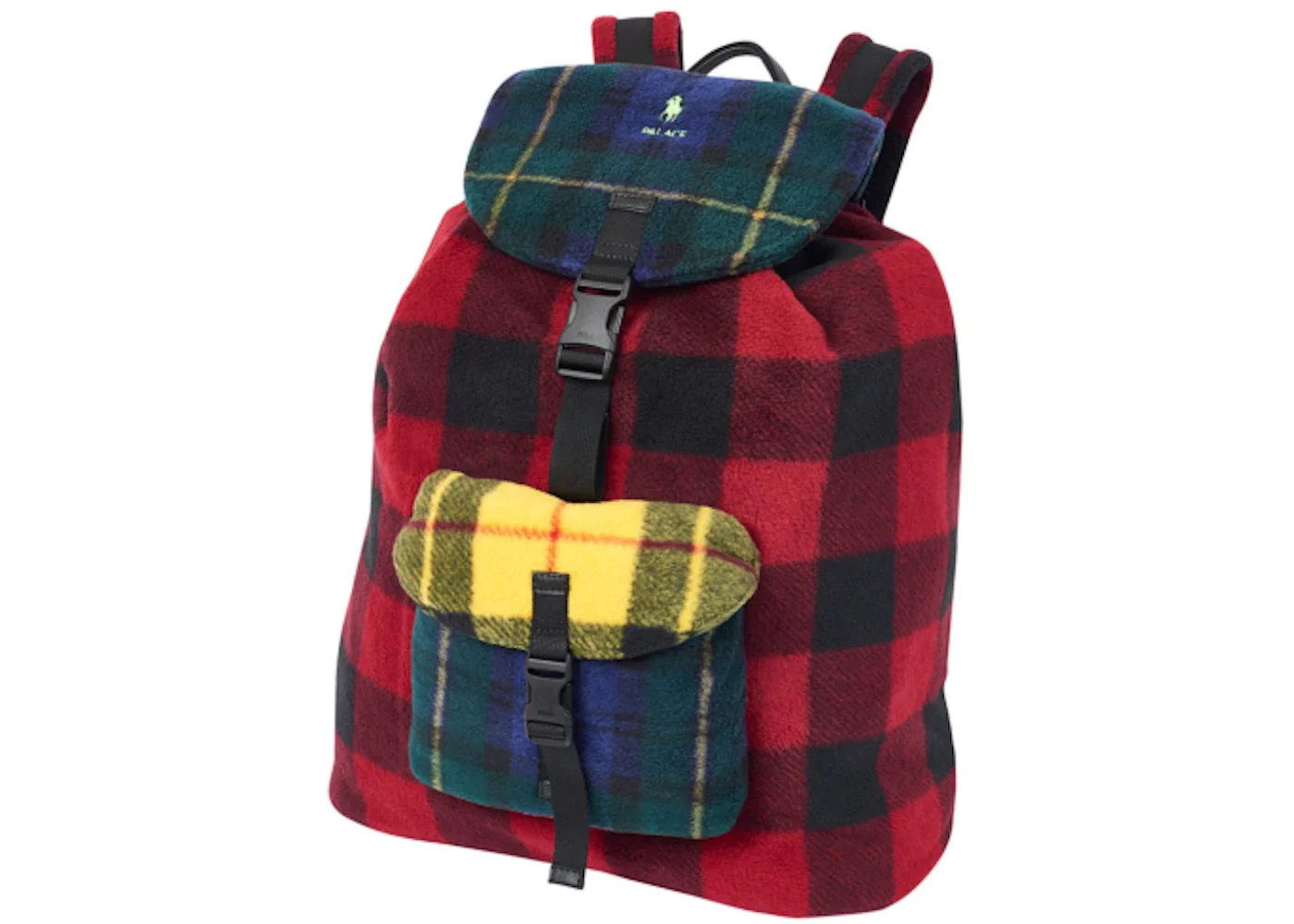 Palace Ralph Lauren Fleece Backpack Glen Plaid/Yellow/Buffalo - 1