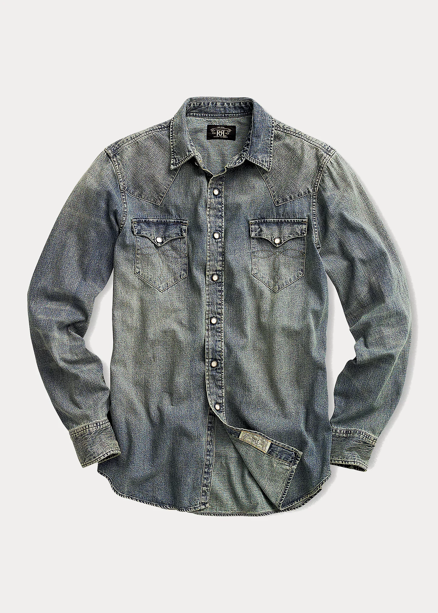 Slim Fit Denim Western Shirt - 1
