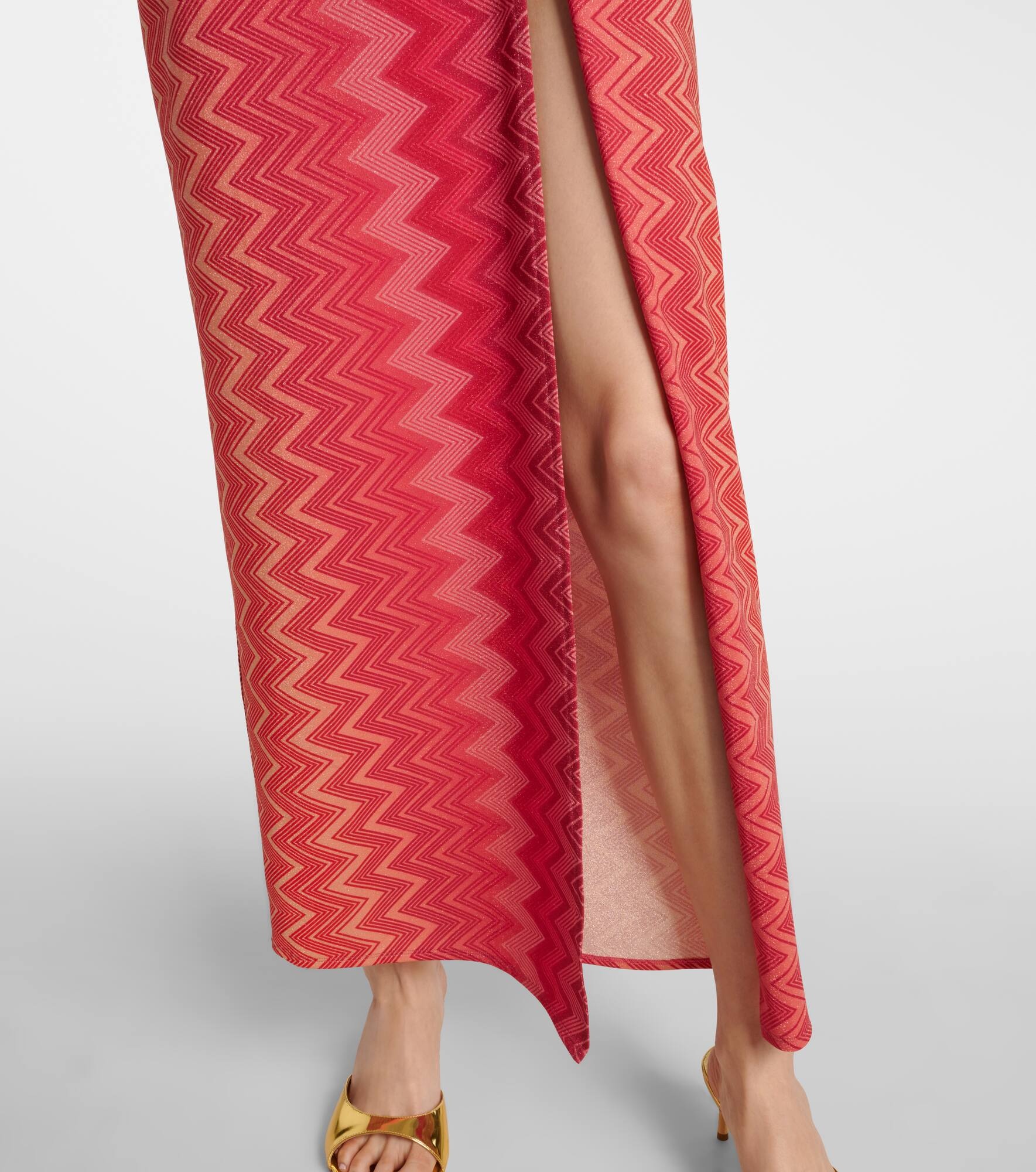 Chevron lamé midi dress - 6