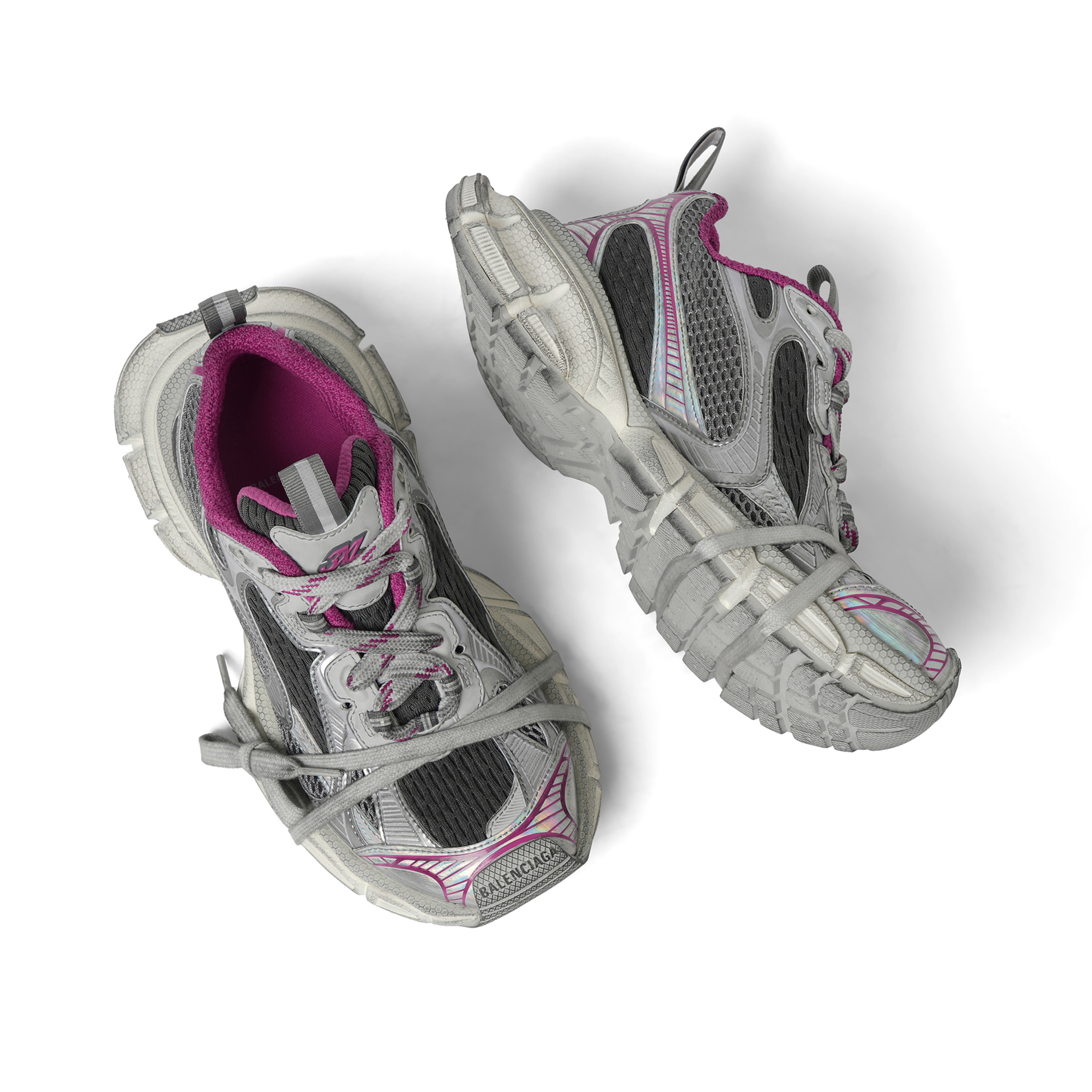 【BALENCIAGA】3XL sneakers Gray/White/Pink Women's 3xl Sneaker in White/grey/pink | Balenciaga US