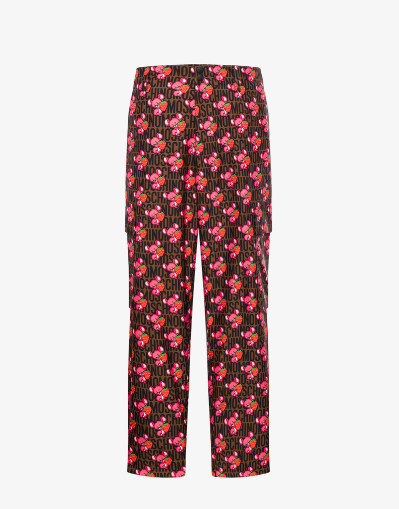 ILLUSTRATED ANIMALS GABARDINE TROUSERS - 1