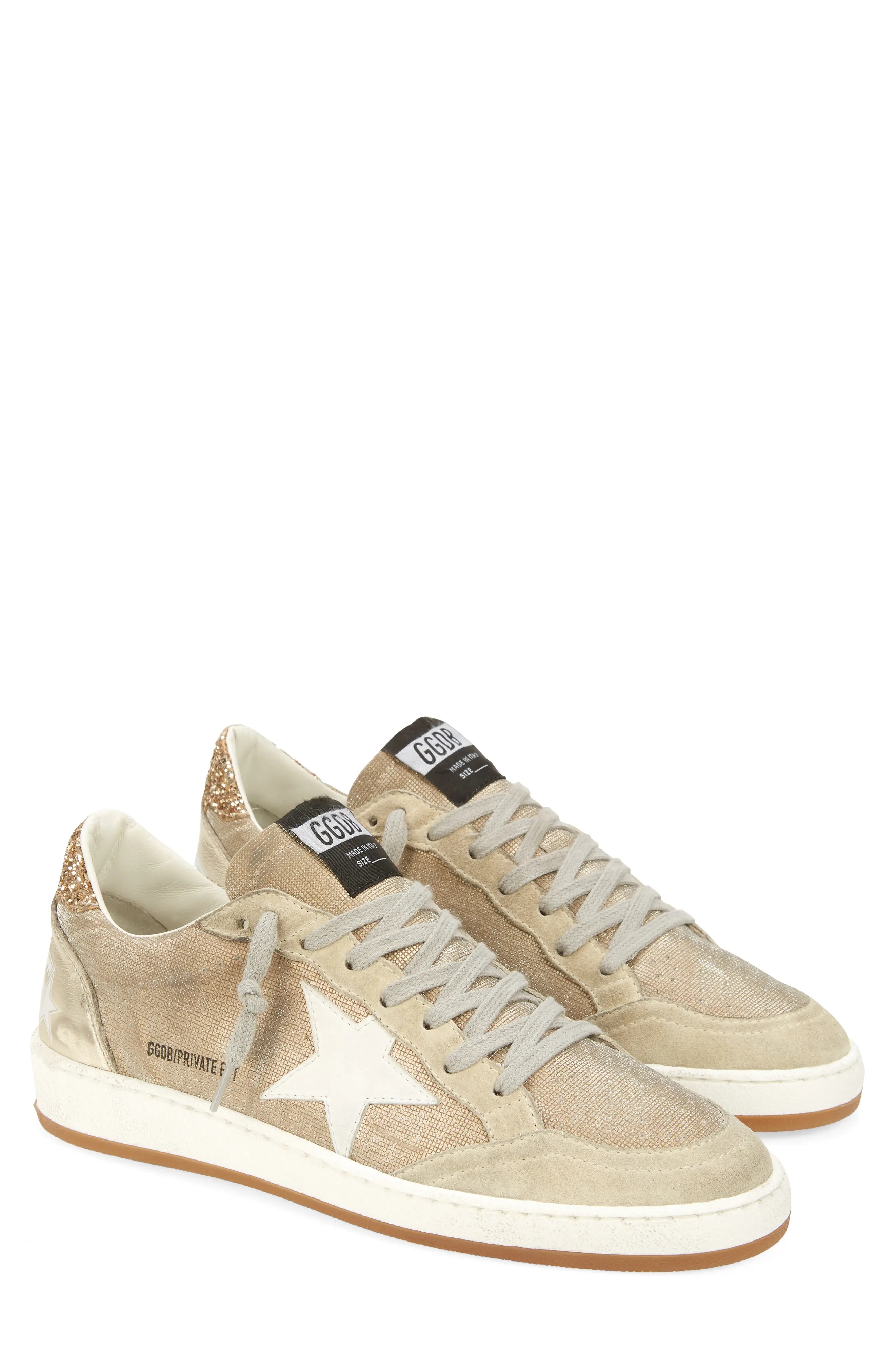 Ball Star Low Top Sneaker in Natural/Gold/Grey - 1