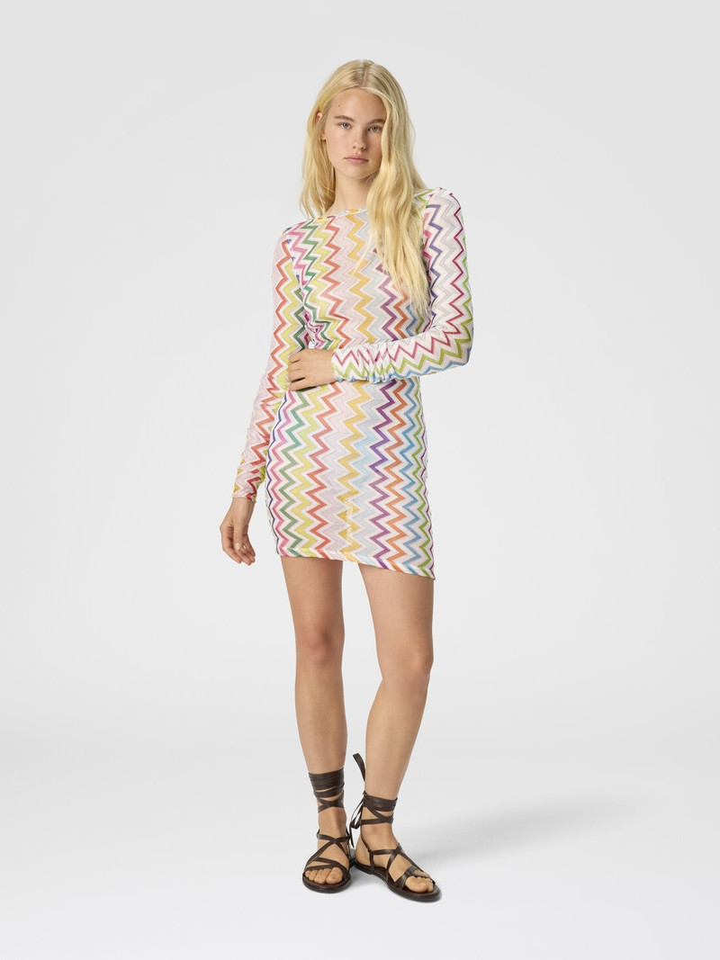 Missoni Short Cover-Up Dress in Viscose and Lamé with Long Sleeves outlook