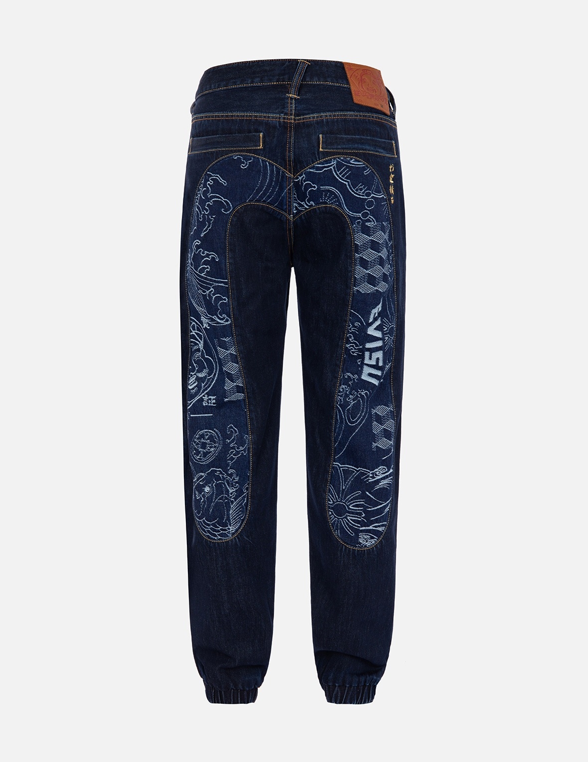 JACQUARD DAICOCK INSERT DENIM JOGGER PANTS - 2