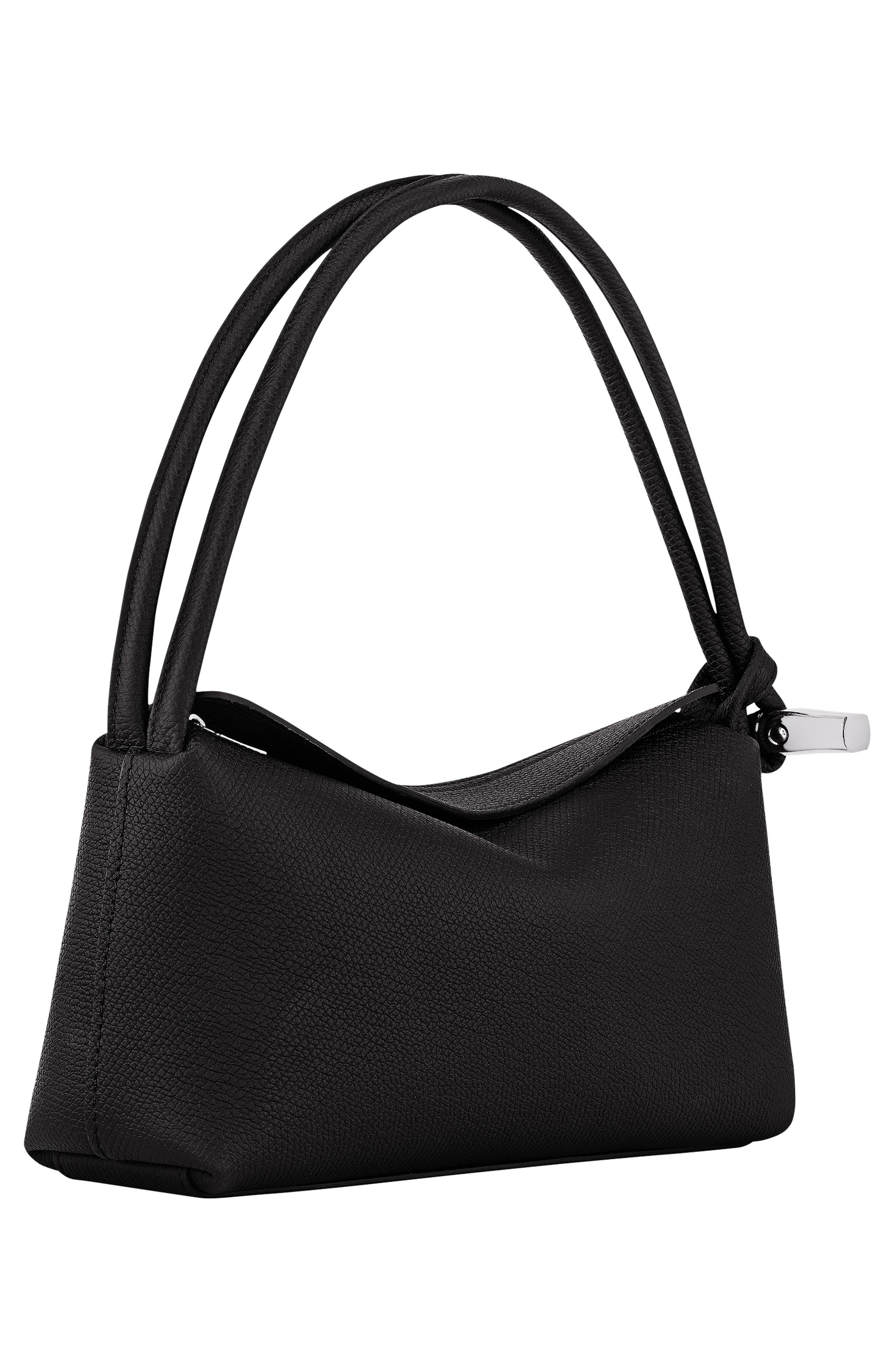 Longchamp Le Roseau East/West Leather Shoulder Bag in Black at Nordstrom - 4