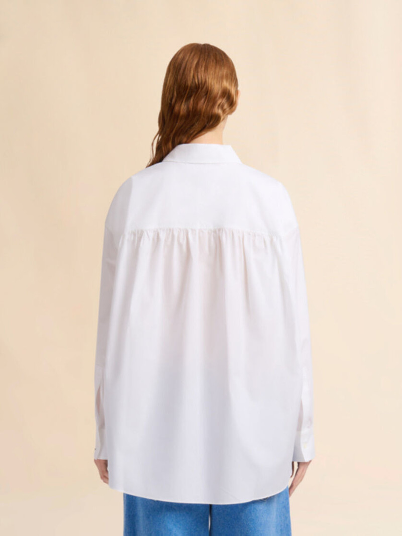 WHITE ORGANIC POPLIN SHIRT 와 GATHERED 백 3