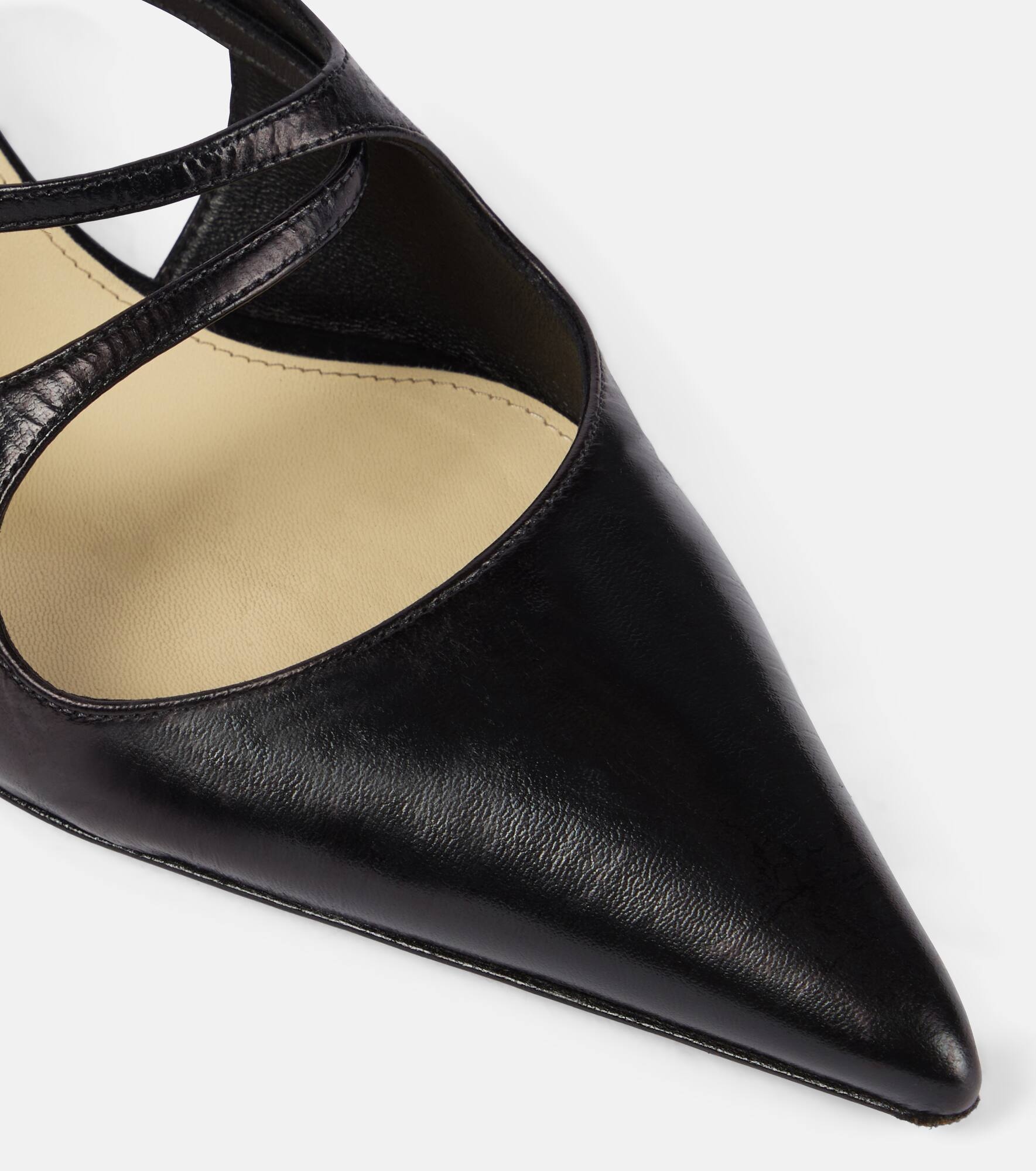 Slash leather slingback pumps - 5
