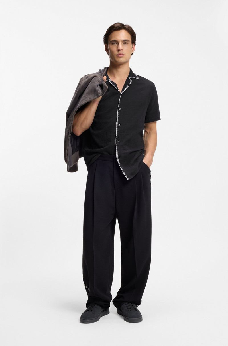 HUGO RELAXED-FIT SHIRT IN COTTON SEERSUCKER outlook