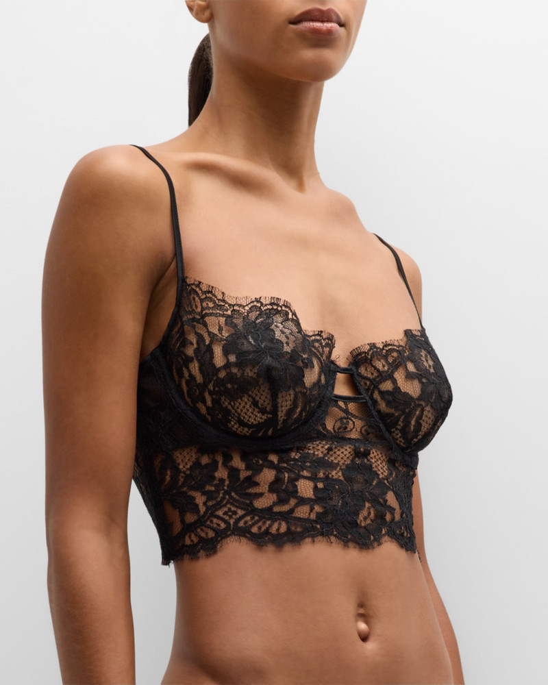 Camille Scalloped Lace Longline Bra 3
