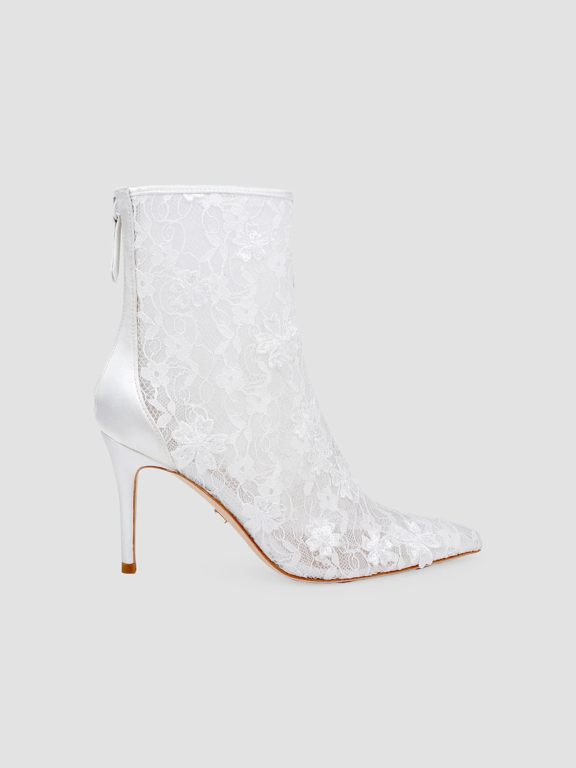 Women's Raya 85MM Lace Ankle Boots - White Lace - 1