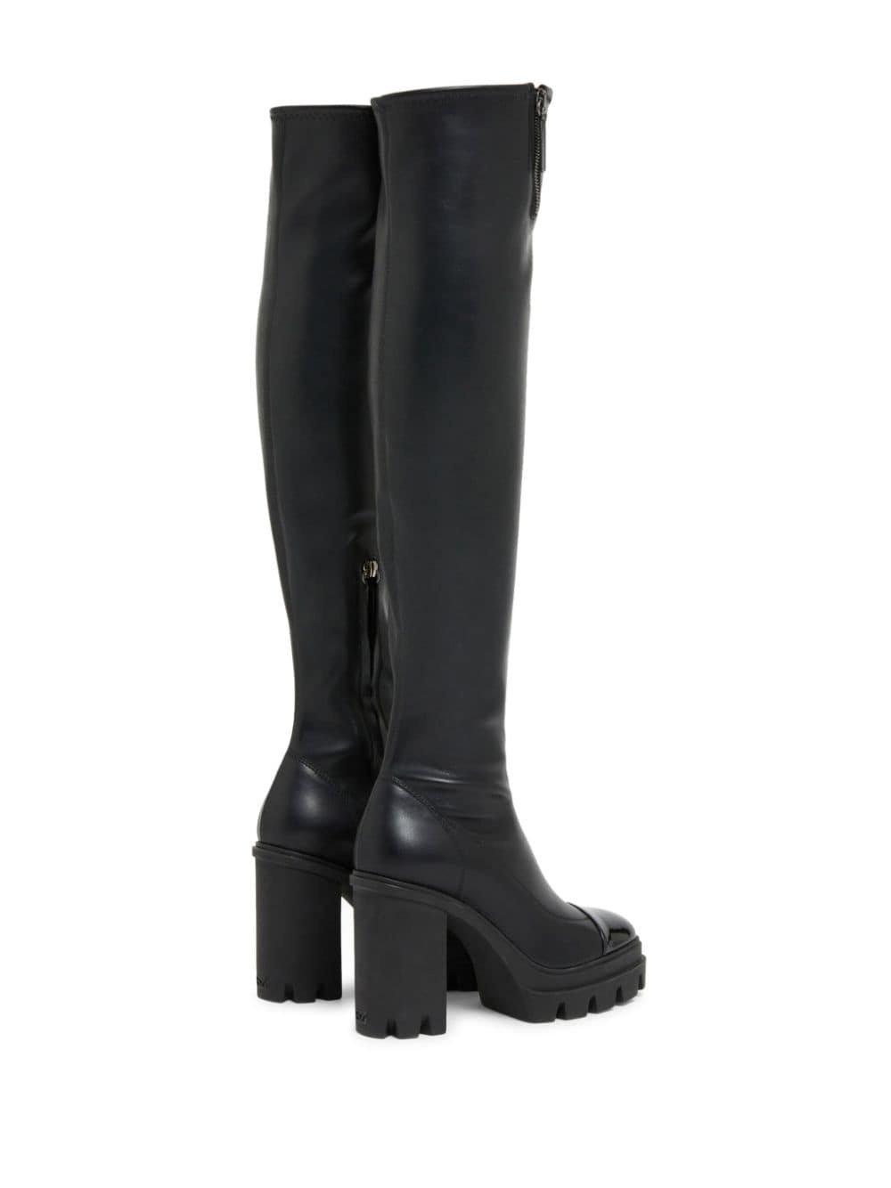 contrasting-toecap knee-high boots - 3