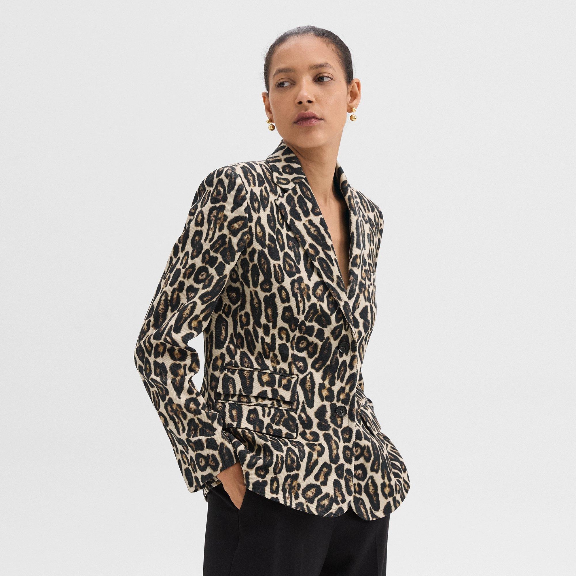 Tailored Blazer in Stretch Leopard Wool - 3