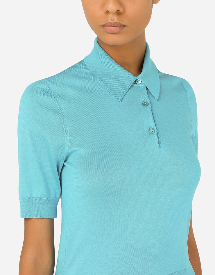 Short-sleeved silk polo-shirt - 4