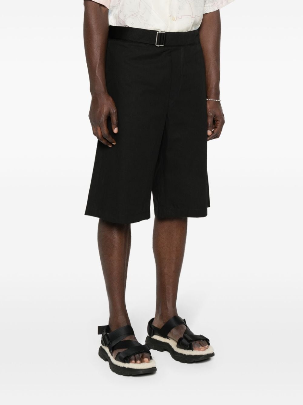 belted cotton bermuda shorts - 3