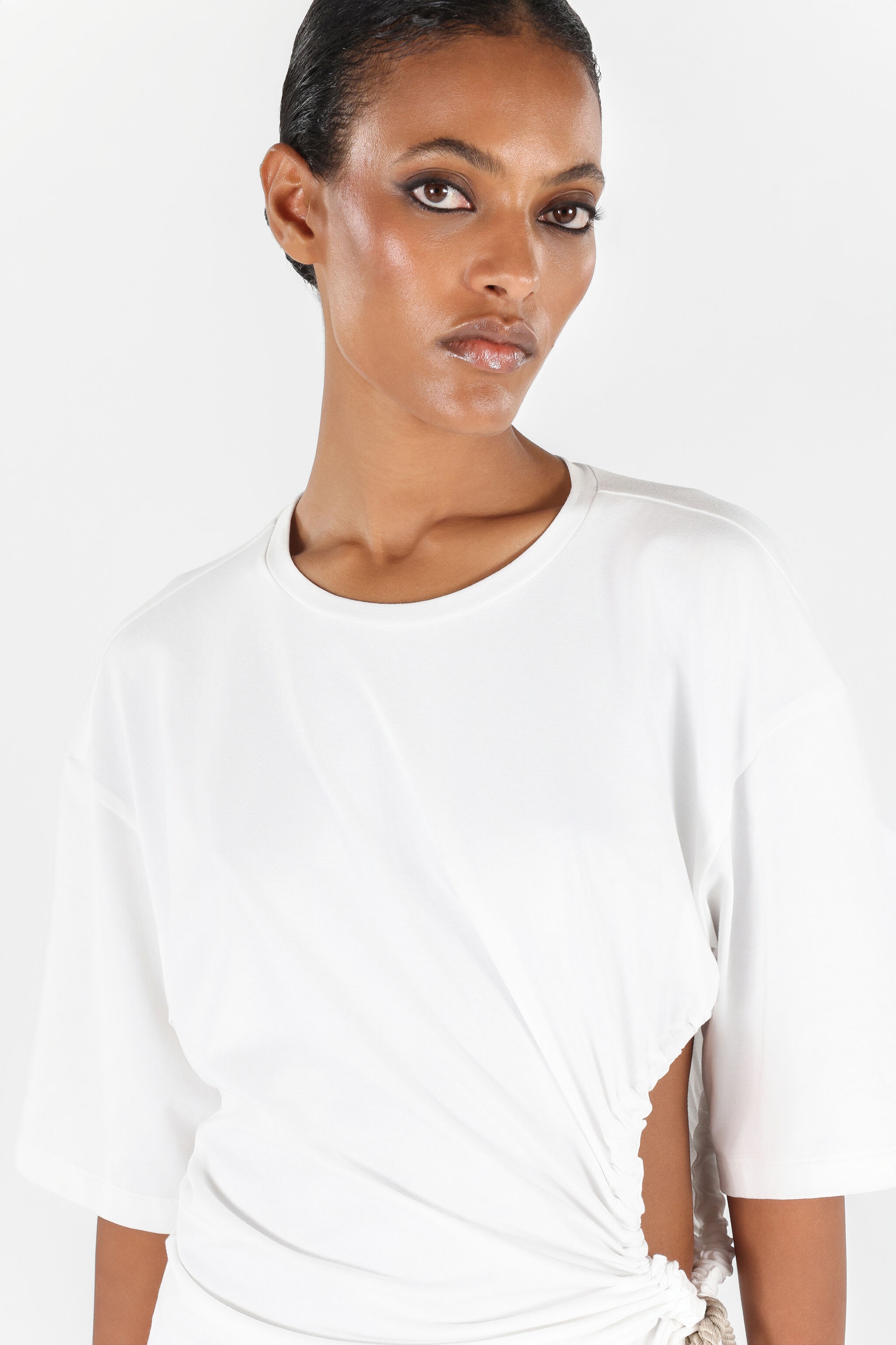 Wall Print T-shirt with Knot - 6