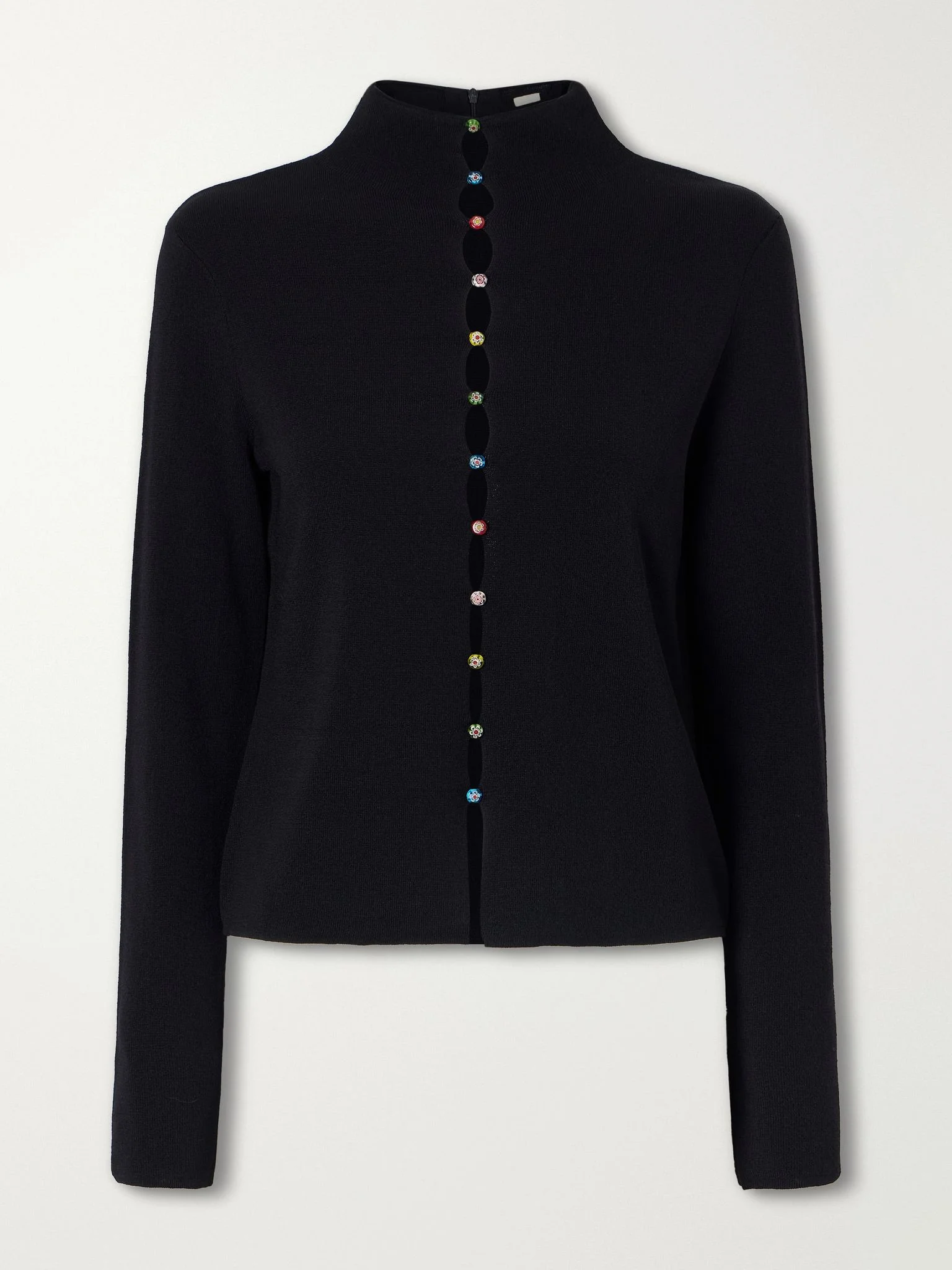 Marianne crepe cardigan Black - 1
